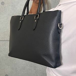 美品 LOUIS VUITTON ルイ・ヴィトン トート ビジネス バッグ 2way ブラック アントン タイガ ブリーフケース メンズ レザー ノワール