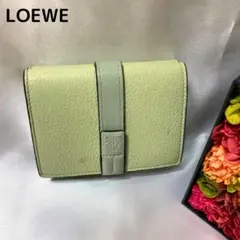 LOEWE ミニ財布 三つ折り レディース グリーン 緑 ミニウォレット