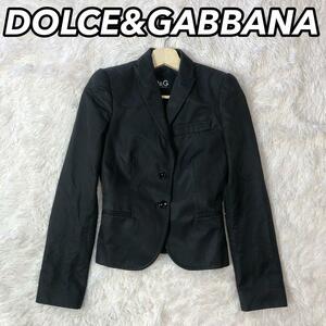 DOLCE&GABBANA ドルチェアンドガッパーナ テーラードジャケット 長袖 肩パッド 女性 レディース ブラック 黒色 36 フォーマル