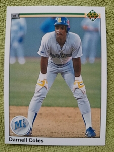 ★来日外国人 ダーネル コールズ 中日 ドラゴンズ 阪神 タイガース DARNELL COLES UPPER DECK UD 1990 MLB SEATTLE MARINERS マリナーズ