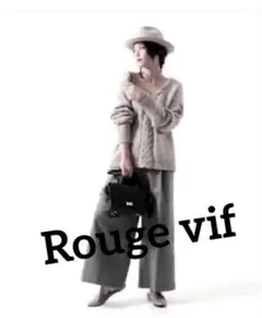 美品☆Rouge vif ☆アルパカ混2WAYケーブルニットプルオーバー