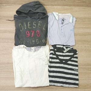 ◇ 《 DIESEL ディーゼル まとめ売り4点セット サイズS M Tシャツ ポロシャツ パーカー メンズ 》 E 1405140010558