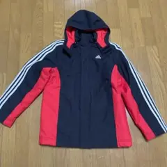 adidas 子ども用フード付きアウター ブラック/レッド