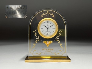 【瑞】MIKIMOTO ミキモト　置き時計　真珠　パール 時計 置時計　三菱電機記念銘入り　（可動不明）