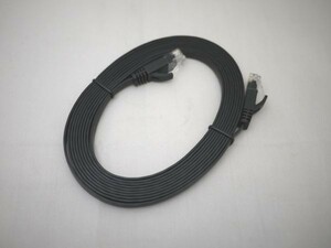 LANケーブル　フラット　CAT6　3ｍ　ブラック