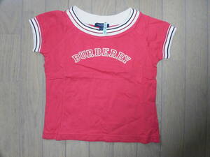 バーバリー★赤の半袖Tシャツ、三陽商会★140、クリーニング済み、男女