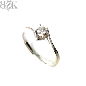 美品 Au750 K18 ダイヤリング 指輪 シンプル ホワイトゴールド 約10.5号 D0.15ct 総重量約1.9g 超音波洗浄済み 〓