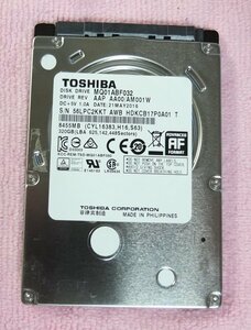 Toshiba 東芝 2.5インチ HDD 320GB 厚さ7mm 使用時間5001～6000H