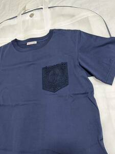 【美品】【最安値】MONCLER モンクレール　刺繍　ポケット　Tシャツ　半袖　ネイビー　xs