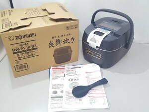 【新品】 ZOJIRUSHI 象印 炎舞炊き NW-PV10-BZ 極め炊き 圧力IH炊飯ジャー 5.5合炊き/炊飯器/炊飯専用家庭用圧力がま/06KO090802-10