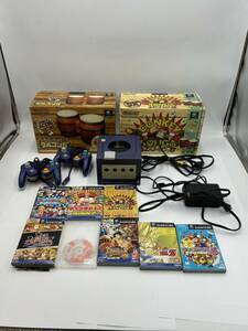 【１円スタート】任天堂 ゲームキューブ 本体 D端子ビデオケーブル メモリーカード 中古品 現状品ソフトまとめ ドンキーコンガセット付き