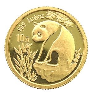 パンダ金貨 中国 24金 純金 1993年 3.1g 1/10オンス イエローゴールド コイン GOLD コレクション 美品