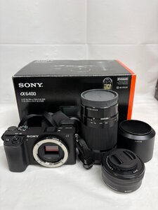 キングラム[27]SONY ソニー α6400 ILCE-6400Y デジタル一眼カメラ ダブルズームレンズキット 起動確認 ジャンク品扱い★1円～【送料無料】