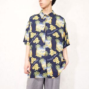 USA VINTAGE BIG DOGS DOG DESIGN ALOHA SHIRT/アメリカ古着ビッグドッグスわんこデザインアロハシャツ