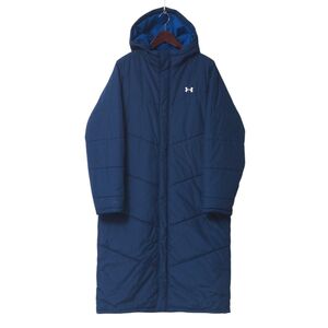 TI5032//*アンダーアーマー/UNDER ARMOUR*メンズXXL/UA ビッグ ロゴ ロングコート/UA BIG LOGO LONG COAT/ベンチコート/ネイビー/紺