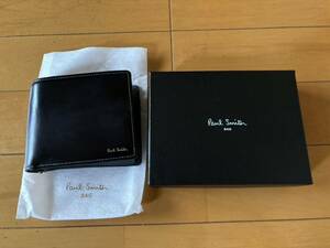 ポールスミス Paul Smith 二つ折り財布 ブラック コードバン　馬革