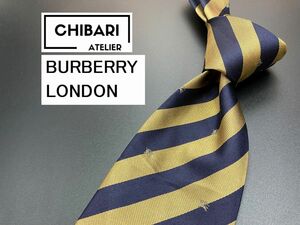 【新古品】BURBERRY LONDON　バーバリーロンドン　ロゴ＆レジメンタル柄　ネクタイ　3本以上送料無料　ブラウンネイビー　0505175