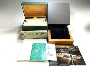 1円～ 中古 ロレックス/ボーム＆メルシェ 2点セット 腕時計用 専用ケース 空箱 純正ボックス BOX 68.00.55 16570保証書付 グリーン 付属品