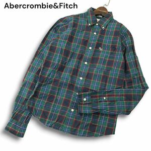 Abercrombie&Fitch アバクロンビー＆フィッチ 通年 トナカイ刺繍★ 長袖 ボタンダウン チェック シャツ Sz.M　メンズ　A4T09106_8#C