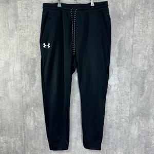 ビッグサイズ UNDER ARMOUR アンダーアーマー 3Lサイズ XXLサイズ ジャージ ジョガーパンツ メンズ ブラック 黒 スウェットパンツ 古着