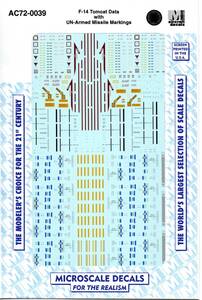 1/72マイクロスケールデカール AC72-0039 　F-14 Tomcat Data Sheet