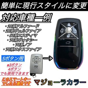 トヨタ スマートキーケース キーケース キーカバー アルファード20 ヴェルファイア20 エスティマ50 ノア70 ヴォクシー70 5ボタン マジョラ