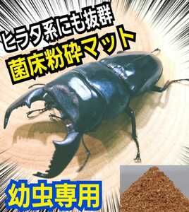 【改良版】菌床粉砕クワガタマット　瓶に詰めるだけ！オオクワ、ヒラタ、ニジイロ、ノコギリ幼虫が大きくなります！初令から3令まで万能！