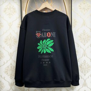 個性EU製＆定価4万◆UABONI*Paris*トレーナー*ユアボニ*パリ発◆上品 お洒落 シンプル フラワー スウェット プルオーバー 春 日常 M/46