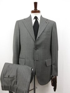 超美品【リベラーノ&リベラーノ LIVERANO & LIVERANO】3ボタン段返り スーツ (メンズ) size44/Drop7R グレー系 ストライプ柄 □34RMS9751