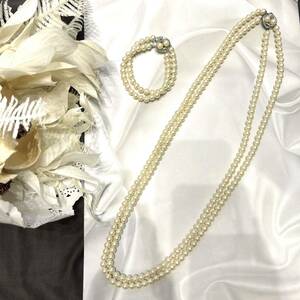 【真珠】パールネックレス&ブレスレット　2本セット 【フォーマルにも】necklace pearl jewelry accessory アクセサリー