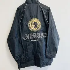 VERSACE 90s ブラック ナイロンジャケット メデューサ 古着 ロゴ