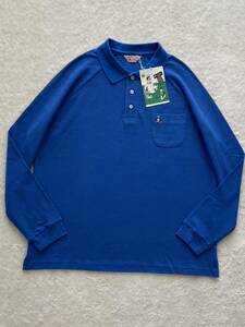 タグ付き デッドストック Munsingwear sizeXL USA製 長袖ポロシャツ メンズ ブルー 青 マンシングウエア 未使用
