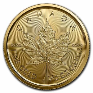 [保証書・カプセル付き] 2023年 (新品) カナダ「メイプルリーフ」純金 1/10オンス 金貨