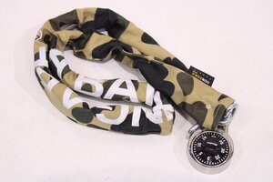 ●A BATHING APE ア ベイシング エイプ MASTER LOCK マスターロック ダイヤル式 チェーンロック 美品