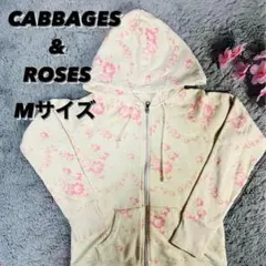 CABBAGES & ROSES ユニクロ M ジップパーカー　花柄　薔薇