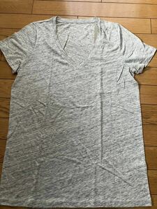 新品　J.CREW jクルー　ジェイクルー　半袖Tシャツ　グレー　リネン　Mサイズ　Vネック 麻　ハワイ