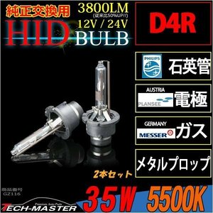 ロングセラーモデル HIDバーナー 35W D4R 5500K 光量 品質 材料にこだわった ロングセラー商品 純正交換用 HIDバルブ 単品 12V/24V GZ116