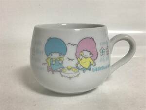 1976 サンリオ 「Little Twin Stars／キキララ」マグカップ コップ 陶器 昭和レトロ 当時物 ファンシー 雑貨