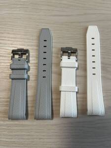 【送料込み、匿名発送】 2本セット Swatch×OMEGA スウォッチ×オメガ 専用ラバーベルト ホワイト ライトグレイ