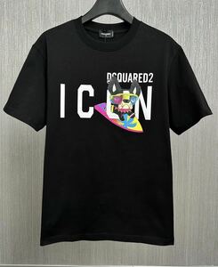 新品 サイズL ディースクエアード DSQUARED2 Tシャツ シャツ 半袖シャツ ロゴシャツ プリントTシャツ