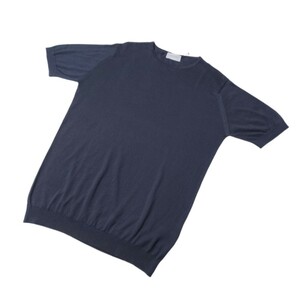 メンズ S ジョンスメドレー 最高級コットン クルーネックTシャツ BELDEN ネイビー JOHN SMEDLEY イギリス製★同梱不可