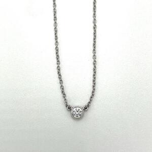 No.149 【新品同様】TIFFANY&Co. ティファニー ネックレス Pt950 ダイヤモンド バイザヤード プラチナ 1P レディース ジュエリー 