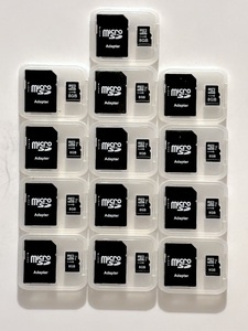 ★micro SD 8GB HC class10 @１３枚セット SD変換アダプター・ケース付き 初期化済★中古