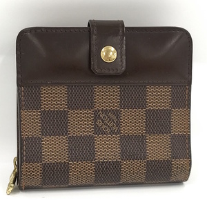 LOUIS VUITTON コンパクトジップ 二つ折り財布 ダミエ エベヌ N61668