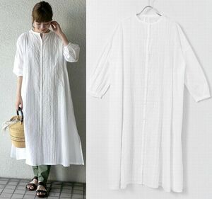 定価15,120円 美品 かぐれ マニーレース ピンタック ワンピース WHITE