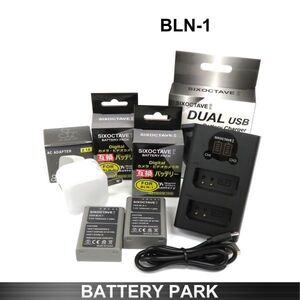 オリンパス BLN-1 互換バッテリー2個と互換充電器 BCN-1 2.1A高速ACアダプター付　PEN E-P5 PEN-F　