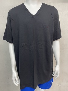 ts-09T3140-Bk-M TOMMY HILFIGER 半袖Ｔシャツ Vネック ワンポイント トップス USサイズ ブラック M