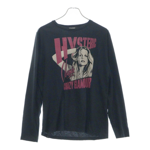 HYSTERIC GLAMOUR ヒステリックグラマー ガールプリント長袖Tシャツ カットソー ブラック