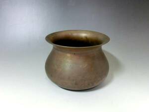 建水■古い銅の建水 古銅製 こぼし エフゴ型 お茶道具 骨董品 古美術■