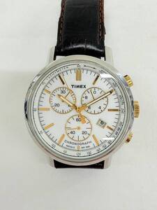 FM297*1　TIMEX　タイメックス　CHRONOGRAPH　クロノグラフ　ホワイト文字盤　デイト　クオーツ　メンズ　腕時計